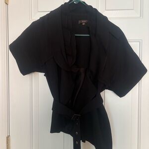 Gorgeous Black Short Sleeve Cardigan with Belt